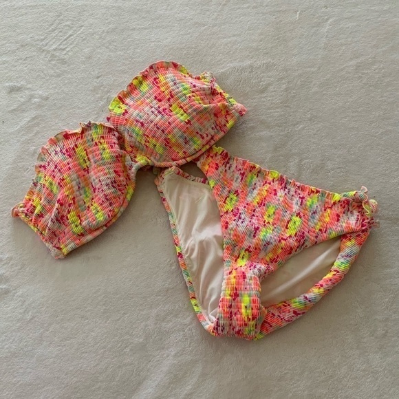 𝅺VICTORIA'S Secret Neon Confetti Two Piece Bikini NWOT - Picture 1 of 4